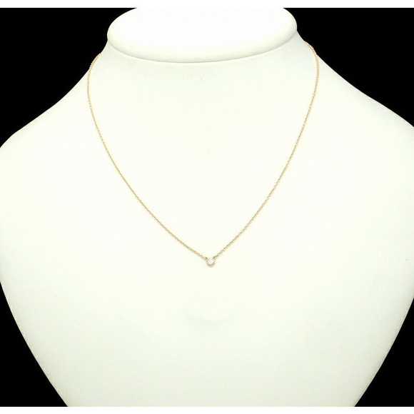 Tiffany Elsa Peretti Visor Yard Pink Gold Diamond Pendant Necklace - Picture 3 of 9